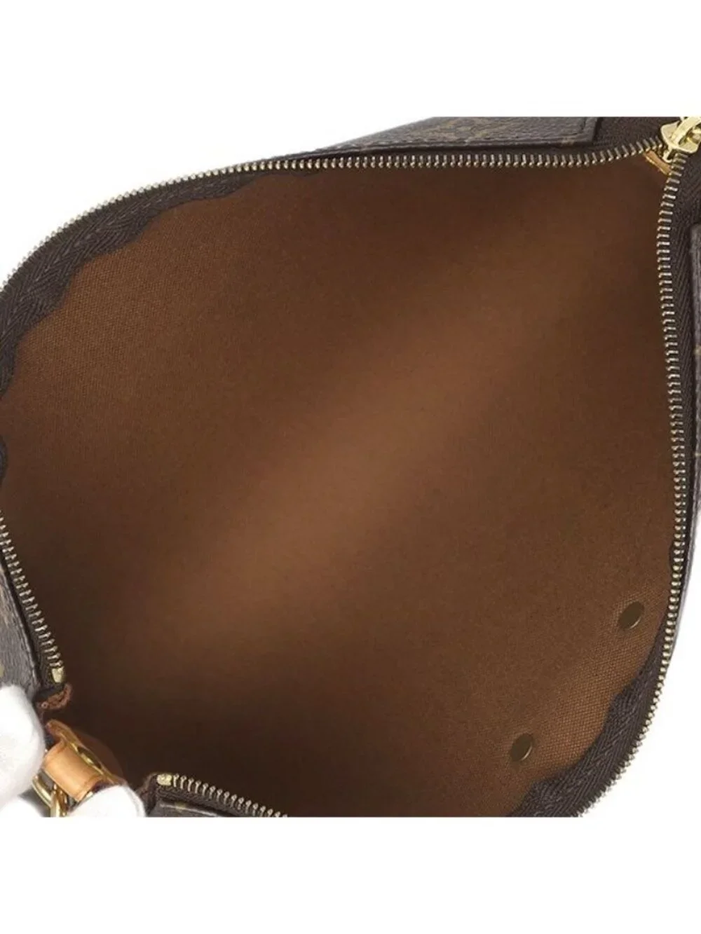 Louis Vuitton 2-Way Bag Monogram Canvas Gold Brown Chain